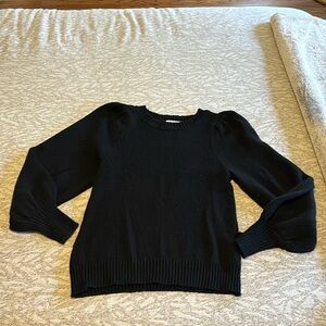 Black Volume Sleeve Sweater